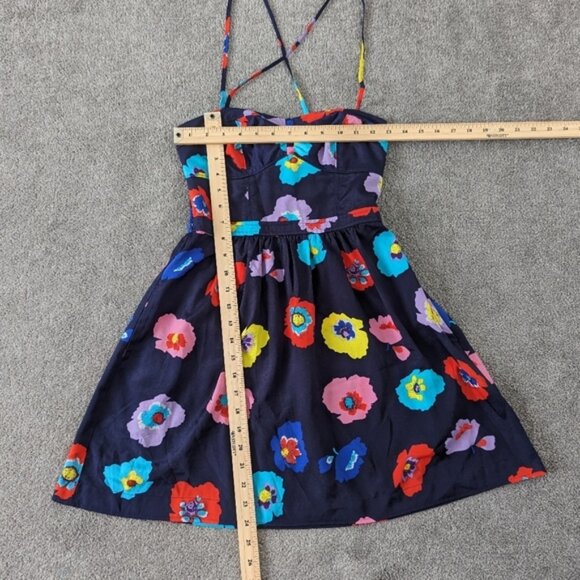 American Eagle Outfitters Women's Floral Navy Blue Spring Summer Dress Size 0 - Picture 9 of 11